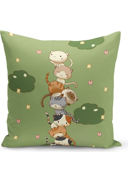 Çocuk Bebek Serisi Çift Tarafı Dijital Baskılı Kırlent Kılıfı (Kids Children Cushion Cover)