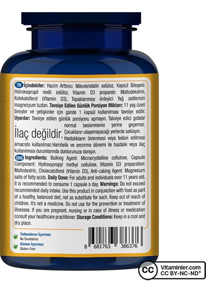 D Vitamini 1000 Iu 100 Kapsül