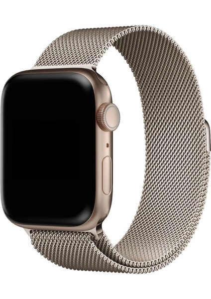 Apple Watch Için Yıldız Işığı Hasır Çelik Milano Kordon 38 mm 40 mm 41 mm Uyumlu Kayış Starlight