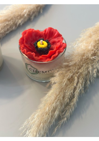 Chemdle Gelincik Çiçekli Bardak Mum modelleri