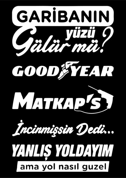 Arka Cam Garibanın Yüzü Gülür Mü? Sticker Set Oto Sticker Araba Sticker