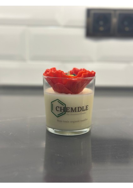 Chemdle Gelincik Çiçekli Bardak Mum