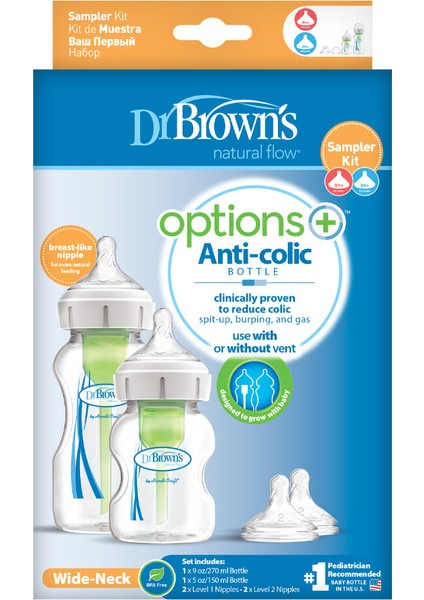 Dr Brown's Geniş Ağız Options 2li Pp Biberon Seti 150 ml 270 ml