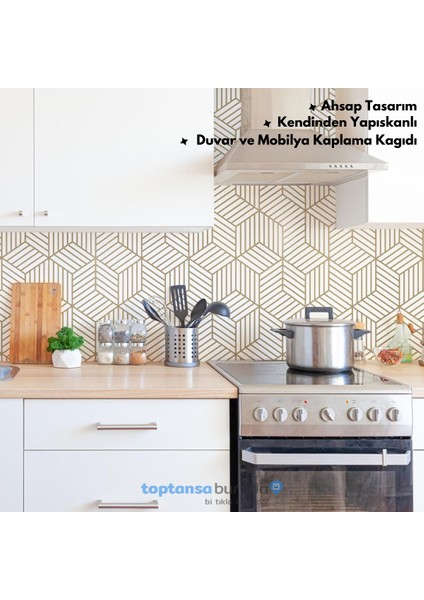 Kendinden Yapışkanlı Modern Görünümlü 45 cm × 100 cm Mutfak Dolap Masa Kaplama Duvar Kağıdı