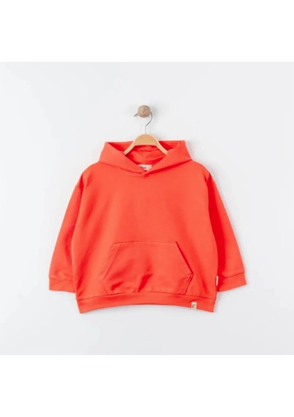 Tiffany Tekstil Tiffany Sweatshirt Kapüşonlu Oversize Theme Mercan