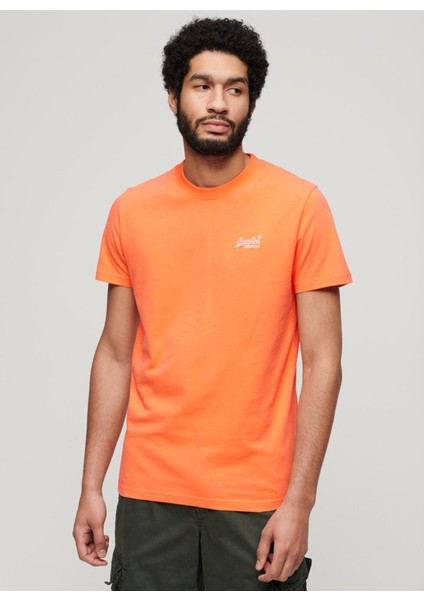 Bisiklet Yaka Düz Turuncu Erkek T-Shirt M1011245AYUG_ESSENTIAL Logo Emb Tee fiyatları