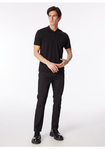 Siyah Erkek Polo Yaka Regular Fit Kazak FC4SM-KZK 0374