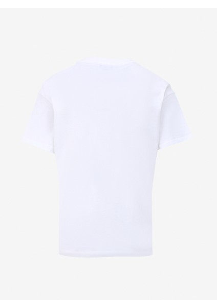 Beyaz Kadın Bisiklet Yaka Basic T-Shirt F4SL-TST0356