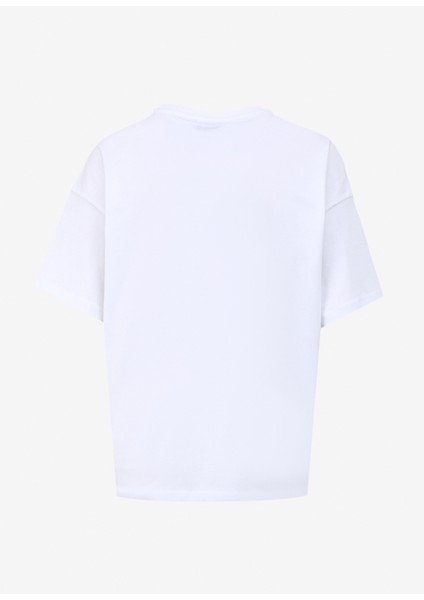 Kırık Beyaz Kadın Bisiklet Yaka Loose Fit T-Shirt F4SL-TST0330 fiyatları