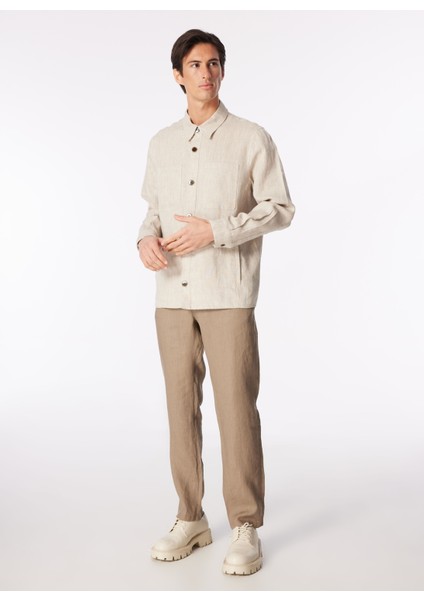Lastikli Bel Normal Paça Açık Kahve Erkek Chino Pantolon FC4SM-PNT 0768