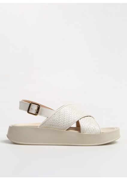 Ekru Kadın Sandalet Zosı