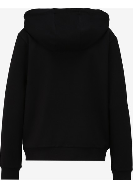 Siyah Kadın Kapüşonlu Relaxed Baskılı Sweatmont J4SL-SWT7019