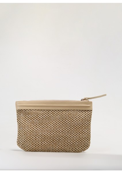 Bej Kadın 28X20X2 cm Portföy Straw-Tobonı