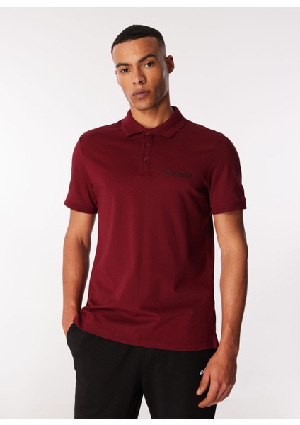 Discovery Expedition Bordo Erkek Relaxed Fit Polo T-Shirt D4SM-TST3248