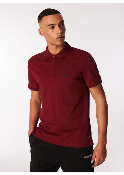 Discovery Expedition Bordo Erkek Relaxed Fit Polo T-Shirt D4SM-TST3248