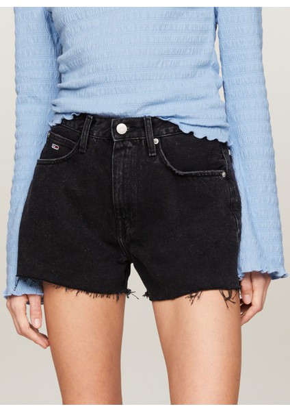 Normal Bel Normal Siyah Kadın Şort Hot Pant BH0082