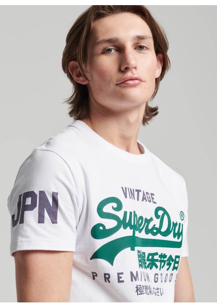 Bisiklet Yaka Baskılı Beyaz Erkek T-Shirt M1011356A01C_VL Tee fiyatları