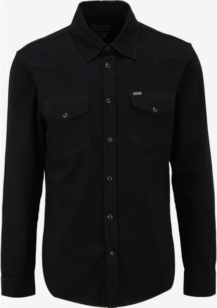 Slim Fit Erkek Denim Gömlek 242 Lcm 141006 Wolker Cordelıa Ston