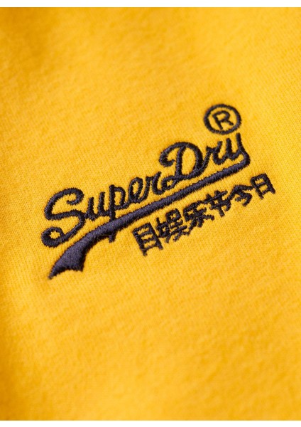 Bisiklet Yaka Düz Sarı Erkek T-Shirt M1011245ARUA_ESSENTIAL Logo Emb Tee
