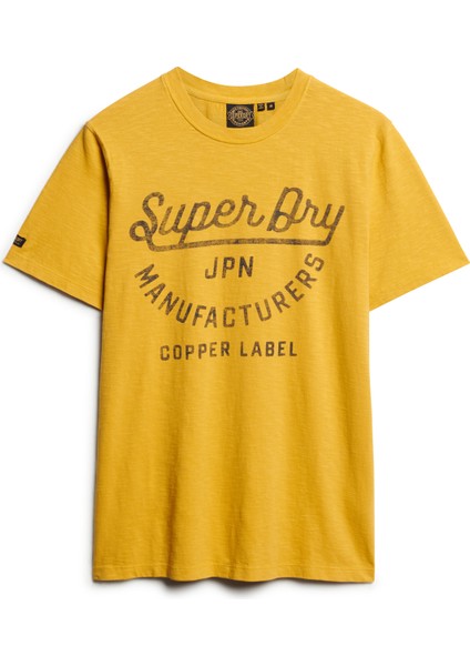 Bisiklet Yaka Baskılı Sarı Erkek T-Shirt M1011905A2AO_COPPER Label Scrıpt Te indirimleri