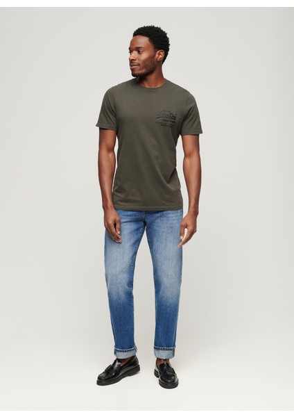 Bisiklet Yaka Baskılı Koyu Haki Erkek T-Shirt M1011897ATSJ_TOKYO Vl Graphıc T Shı