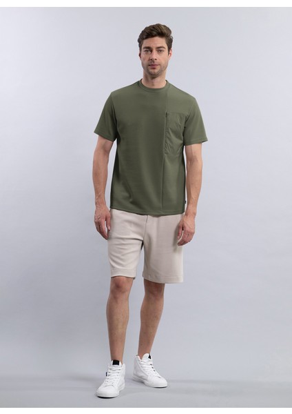 Bisiklet Yaka Düz Haki Erkek T-Shirt Beta Lıss/mırto fiyatları