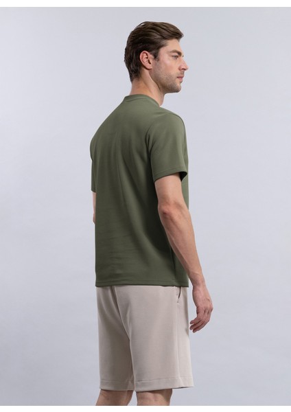 Bisiklet Yaka Düz Haki Erkek T-Shirt Beta Lıss/mırto fırsatları