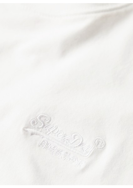 Bisiklet Yaka Düz Beyaz Erkek T-Shirt M1011245M44C_ESSENTIAL Logo Emb Tee fırsatları