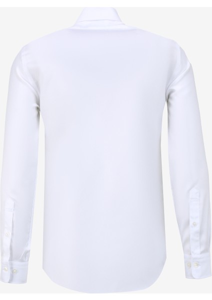 Slim Fit Klasik Yaka Beyaz Erkek Gömlek BBSS24MSH024 fiyatları