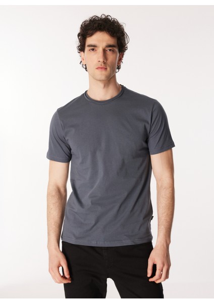 Yuvarlak Yaka Indigo Erkek T-Shirt 242 Lcm 242015 Gael Indigo