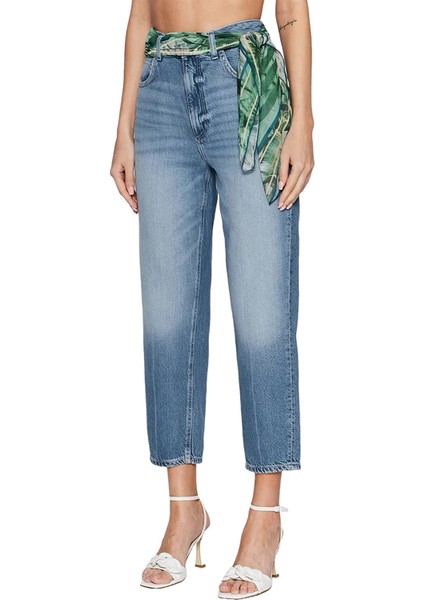 Normal Bel Normal Paça Relaxed Mavi Kadın Denim Pantolon W4RA21D5912-TC0M