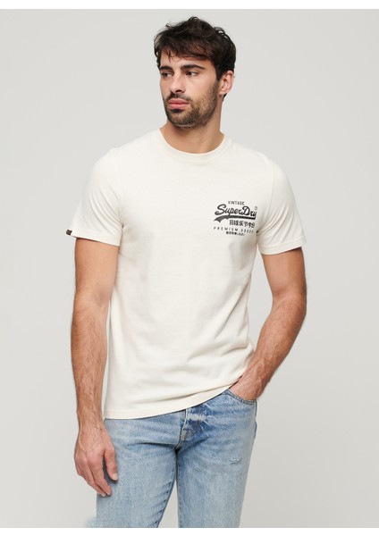 Bisiklet Yaka Baskılı Krem Erkek T-Shirt M1011897A22C_TOKYO Vl Graphıc T Shı fiyatları