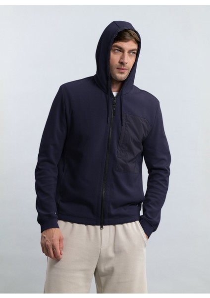 Kapüşon Yaka Düz Lacivert Erkek Sweatshırt Astro Lıss/mırto