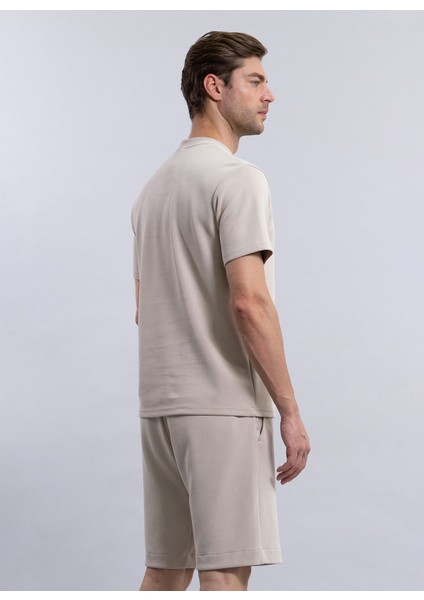 Bisiklet Yaka Düz Taş Erkek T-Shirt Beta Lıss/mırto