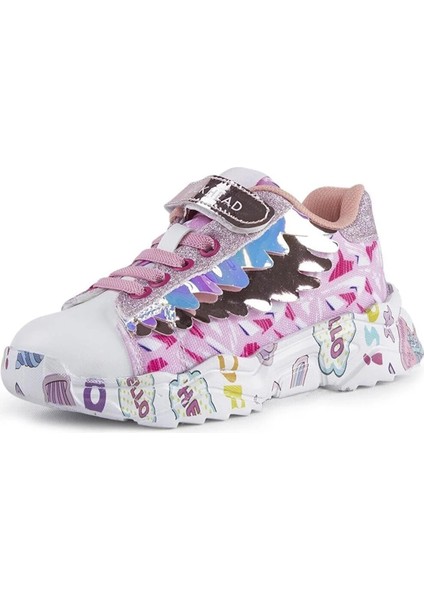 Pembe - Gümüş Kadın Sneaker BUCK4299 Chuck Hıgh