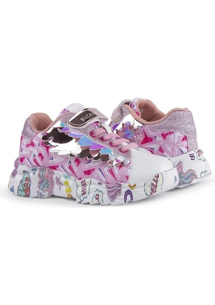 Pembe - Gümüş Kadın Sneaker BUCK4299 Chuck Hıgh