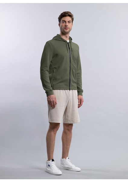 Kapüşon Yaka Düz Haki Erkek Sweatshırt Astro Lıss/mırto modelleri