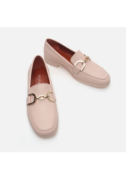 01AYH288490A700 HAKIKI Deri Pudra Kadın Loafer