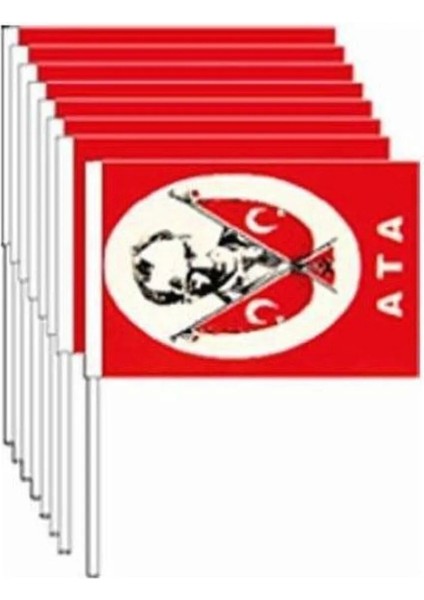 Küçük Çıtalı Atalı Kağıt Türk Bayrak 100'LÜ