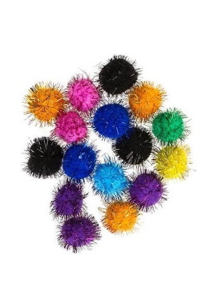 Renkli Simli Ponpon Seti 20 mm