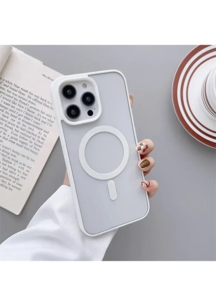 iPhone 14 Pro Kılıf Sararmaz Renkli Magsafe Destekli Silikon Kapak Kılıf Krem fiyatları
