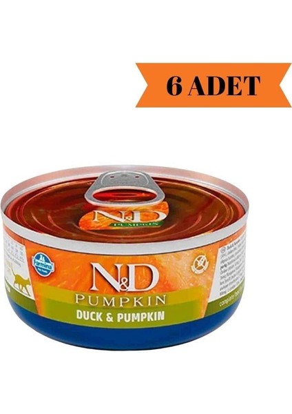 Pumpkin Ördek & Balkabağı Yetişkin Kedi Yaş Maması 70 gr x 6 Adet