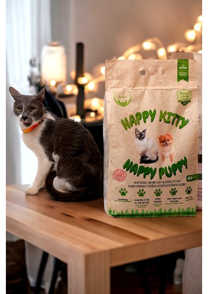 Kenevir Bazlı Organik Kedi Kumu 10L
