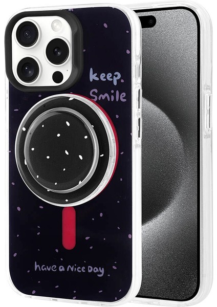 iPhone 15 Pro Max App Magsafe Şarj Özellikli Tak-Çıkar Pop Soketli App Tiktok Kapak-Mavi