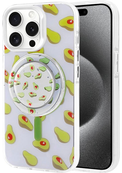 iPhone 15 Pro Max App Magsafe Şarj Özellikli Tak-Çıkar Pop Soketli App Tiktok Kapak-Mavi