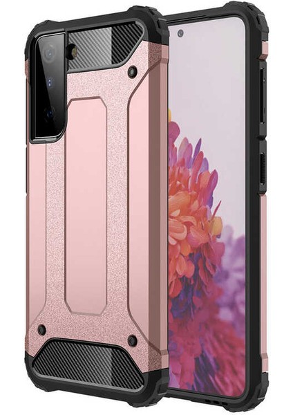 Galaxy S21 Plus Uyumlu App Crash Silikon Kapak-Rose Gold