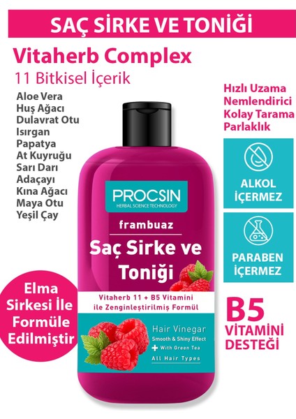 Yağ Dengeleyici Frambuazlı Saç Sirke ve Toniği 250 ML