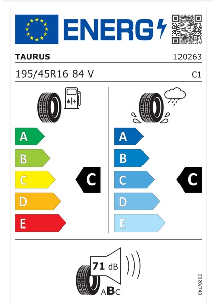 195/45 R16 84V Xl High Performance Oto Yaz Lastiği (Üretim Yılı: 2024)