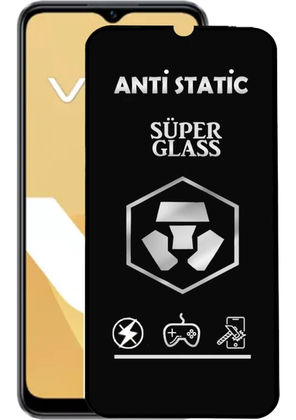 Caseart Vivo Y16 Tam Kaplayan Anti Statik Dayanıklı Süper Cam Ekran Koruyucu