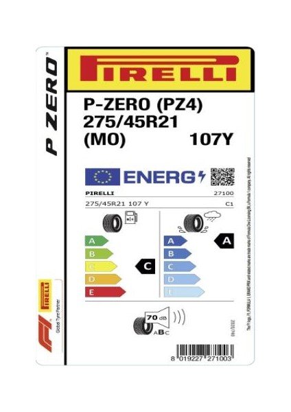 275/45 R21 107Y P-Zero(Mo) (Pz4) Oto Yaz Lastiği (Üretim Yılı: 2023) fiyatları